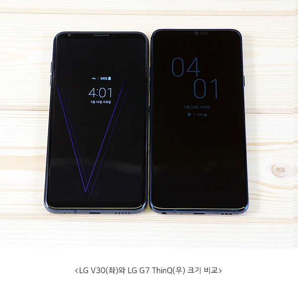 LG V30(ÁÂ)¿Í LG G7 ThinQ(¿ì) Å©±â ºñ±³